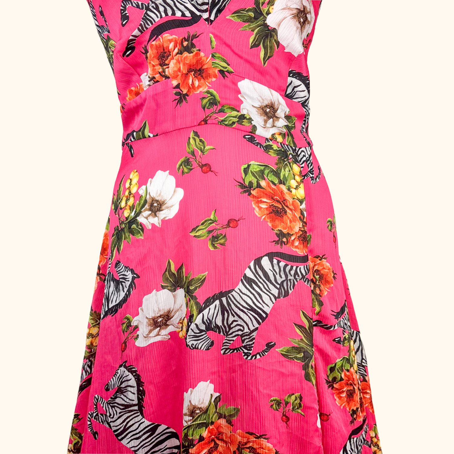 River Island Pink Zebra Maxi Summer Dress - Size 18