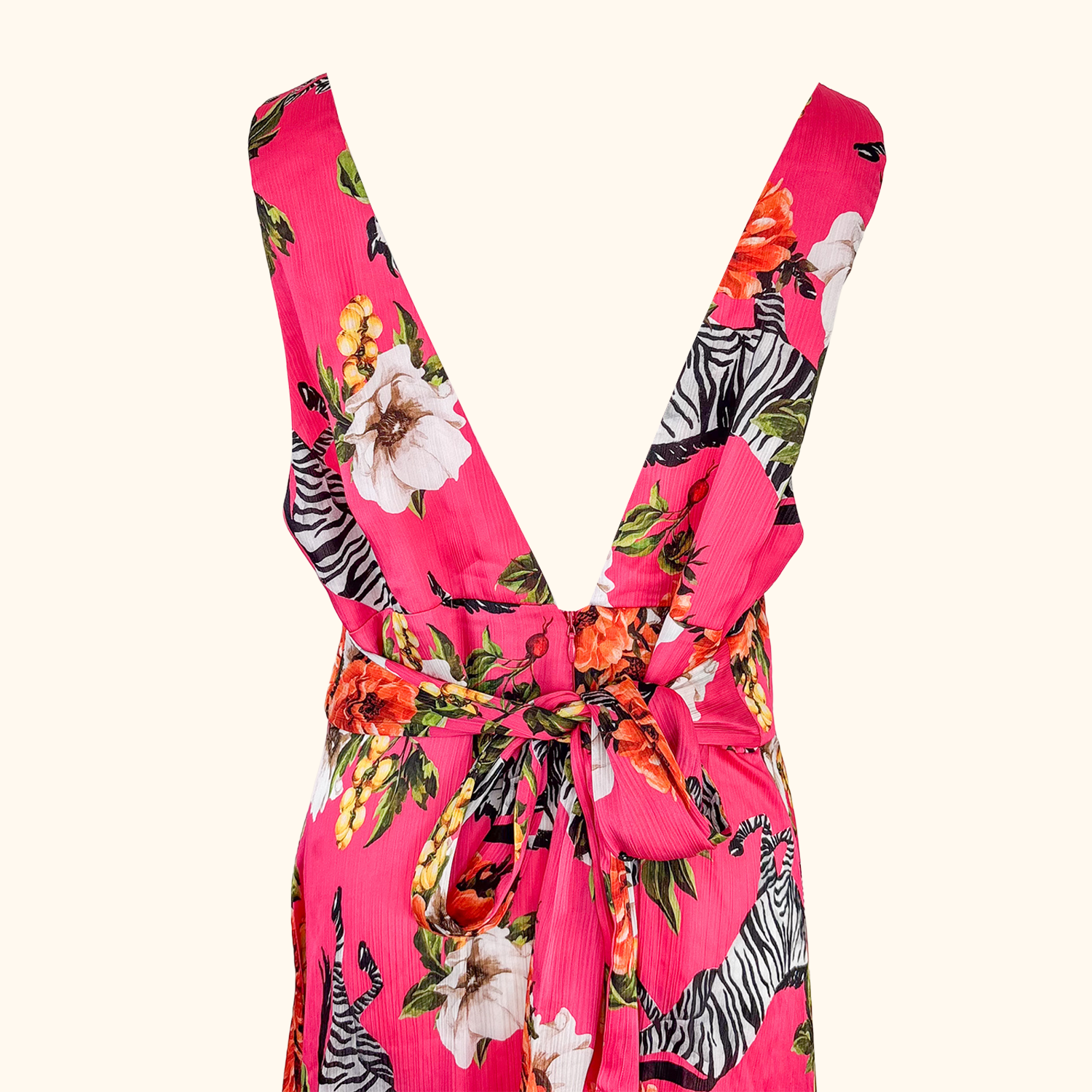River Island Pink Zebra Maxi Summer Dress - Size 18