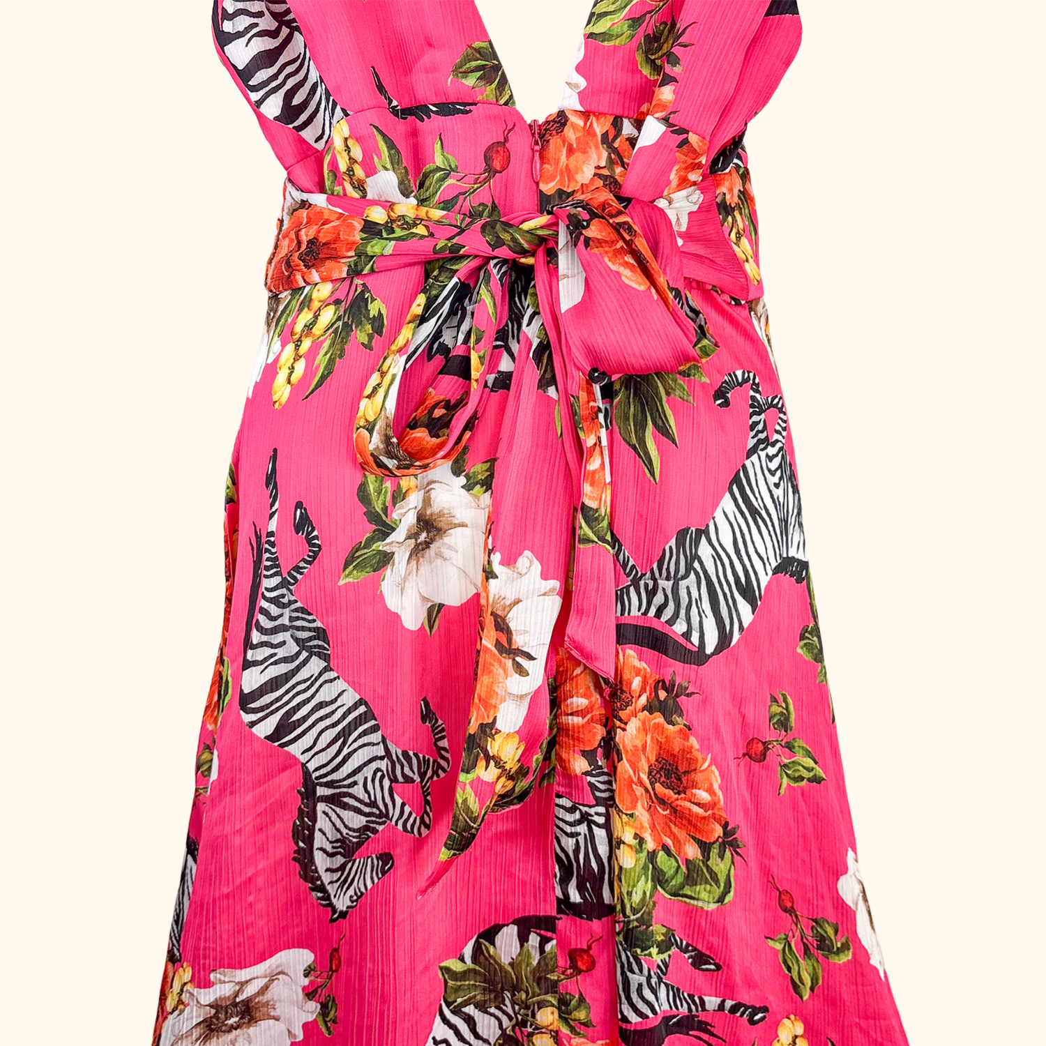 River Island Pink Zebra Maxi Summer Dress - Size 18