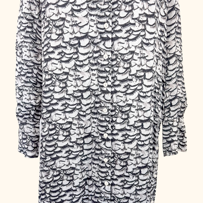 Allsaints Long Sleeve Feather Shirt Dress - Size Small