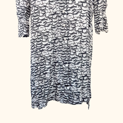 Allsaints Long Sleeve Feather Shirt Dress - Size Small