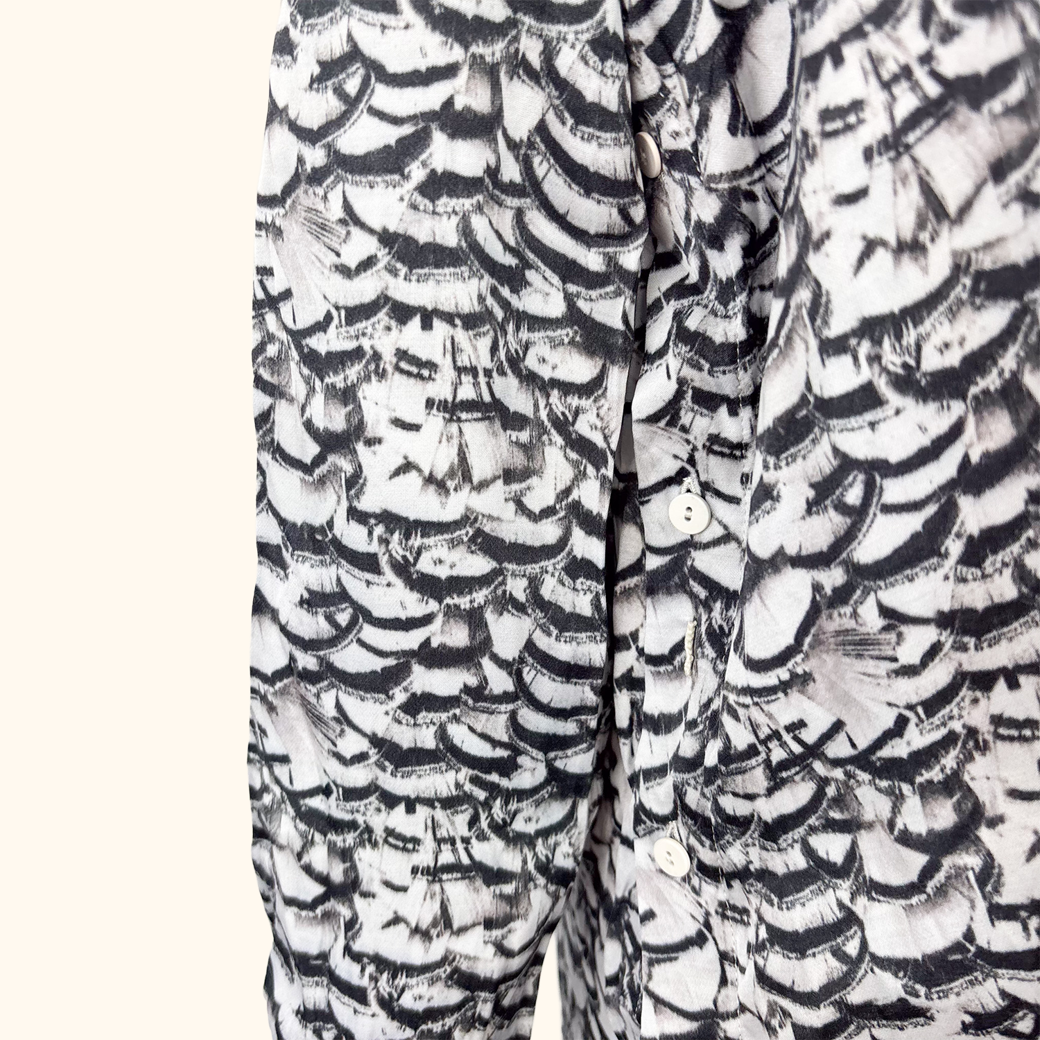 Allsaints Long Sleeve Feather Shirt Dress - Size Small