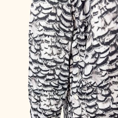 Allsaints Long Sleeve Feather Shirt Dress - Size Small