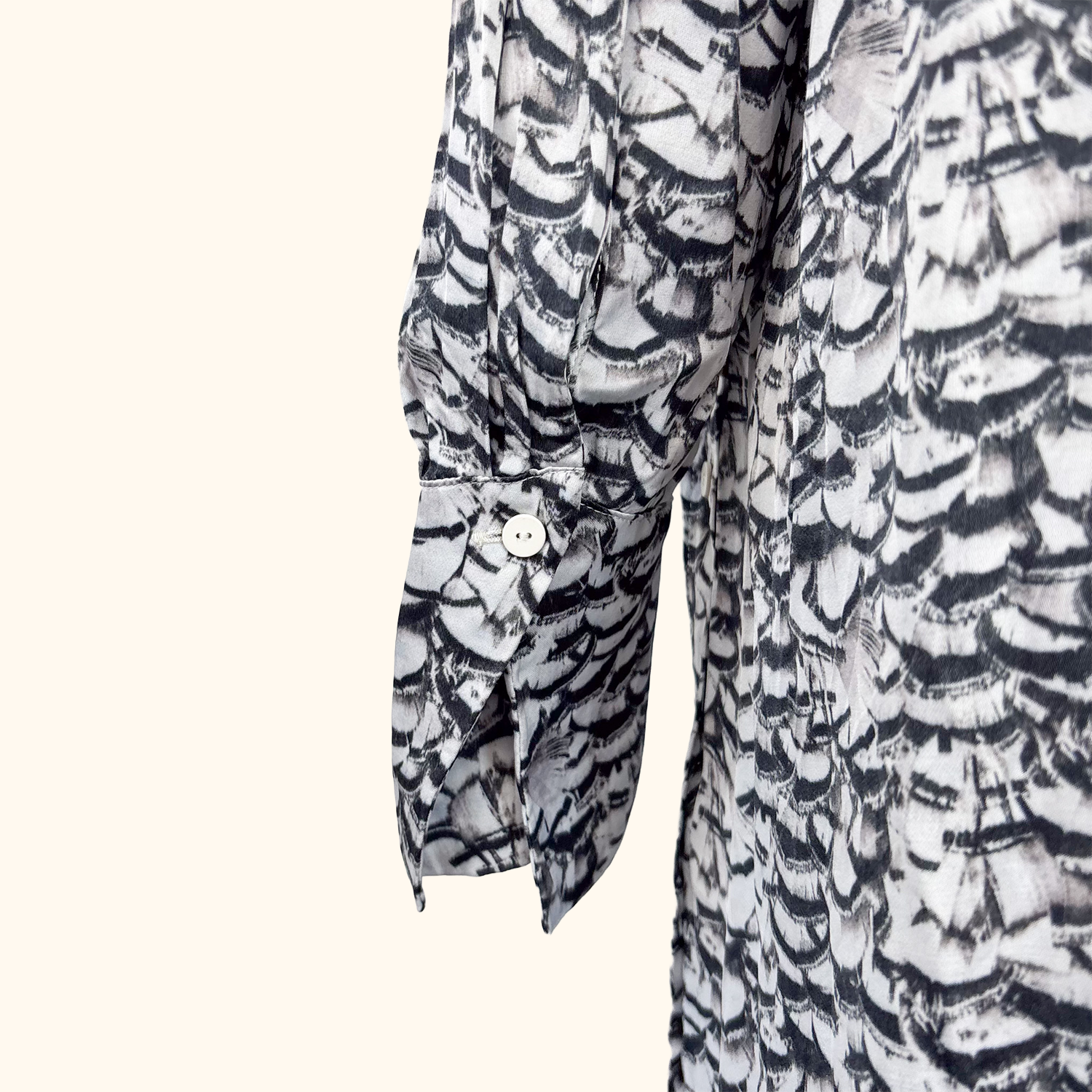 Allsaints Long Sleeve Feather Shirt Dress - Size Small