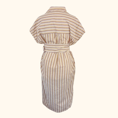 French Connection Striped Midi Shirt Dress - Size Small