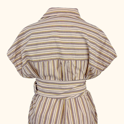 French Connection Striped Midi Shirt Dress - Size Small