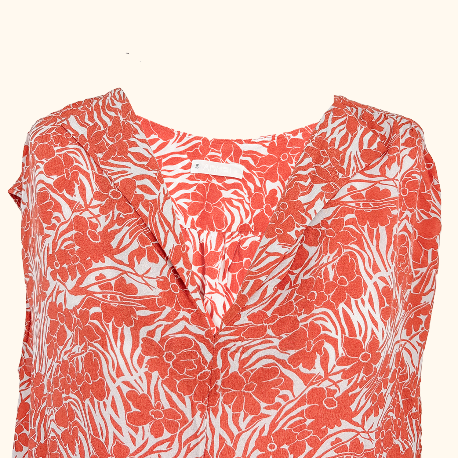 Arket Orange Floral Sleeveless Blouse - Size 8