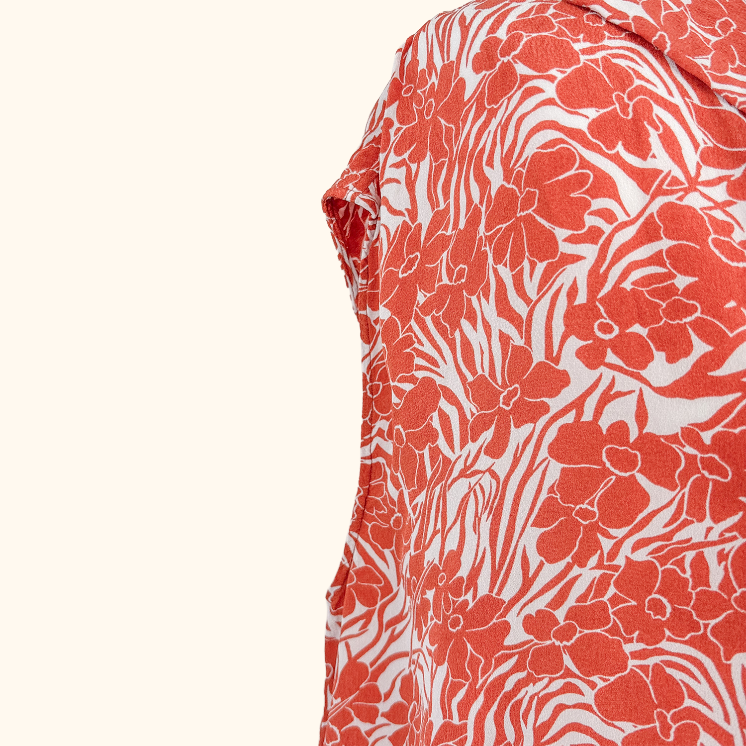 Arket Orange Floral Sleeveless Blouse - Size 8