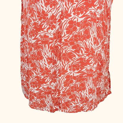 Arket Orange Floral Sleeveless Blouse - Size 8