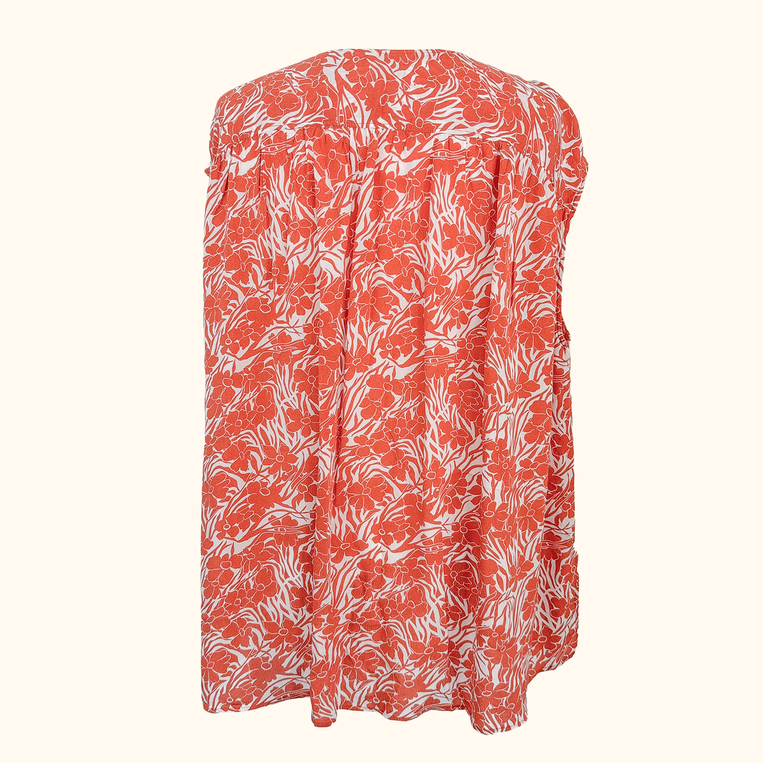 Arket Orange Floral Sleeveless Blouse - Size 8