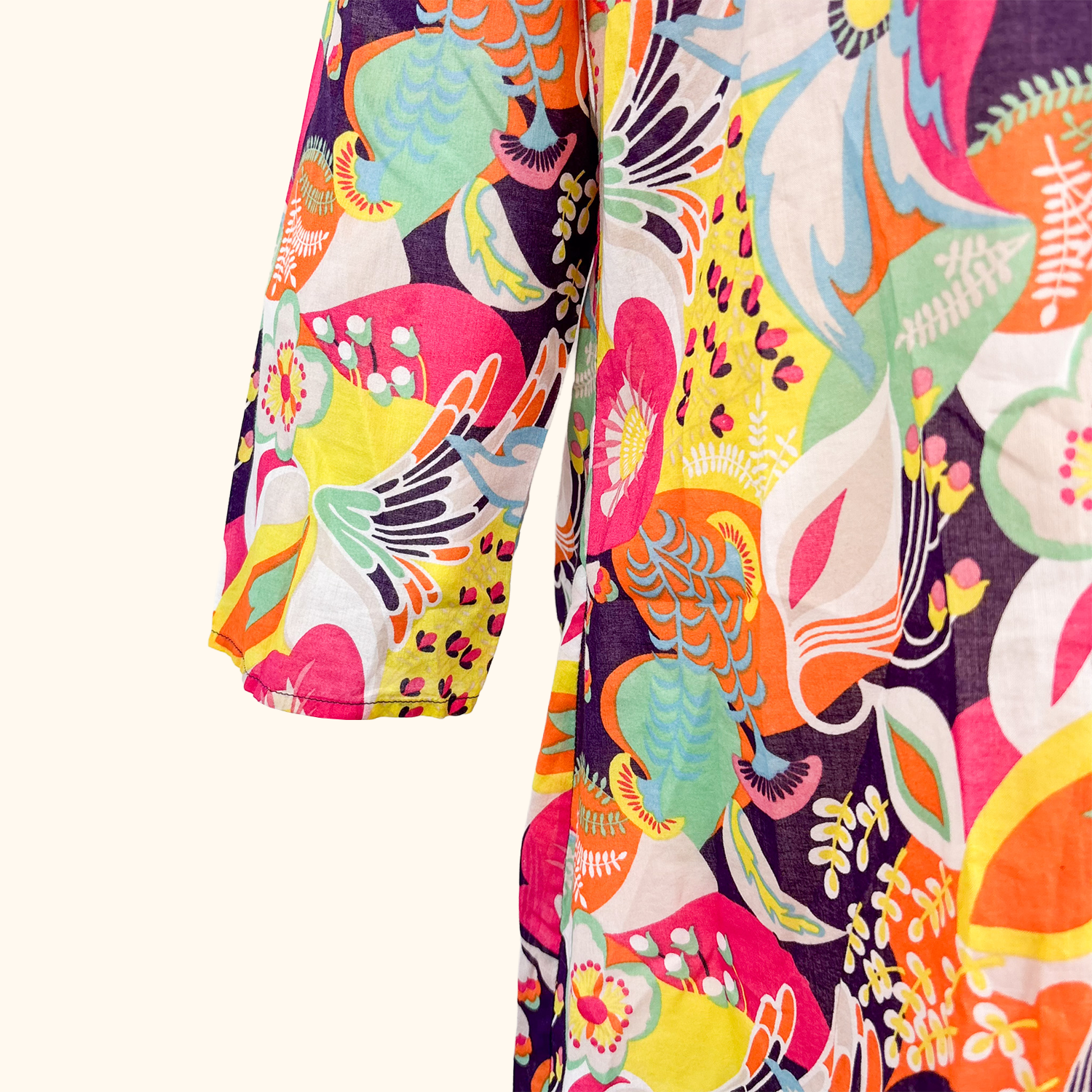 Boden Abstract Floral Cotton Tunic - Size 10