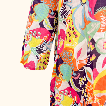 Boden Abstract Floral Cotton Tunic - Size 10