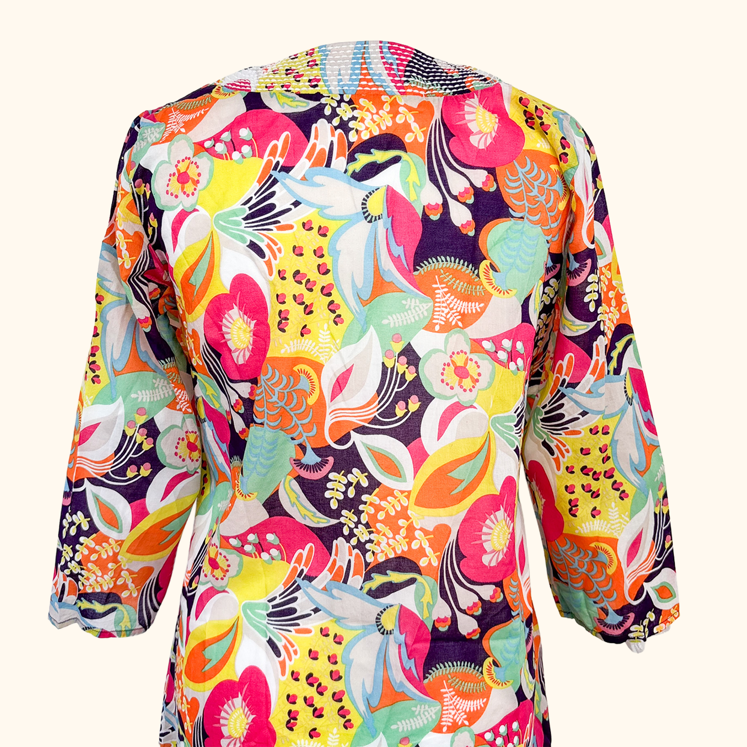 Boden Abstract Floral Cotton Tunic - Size 10