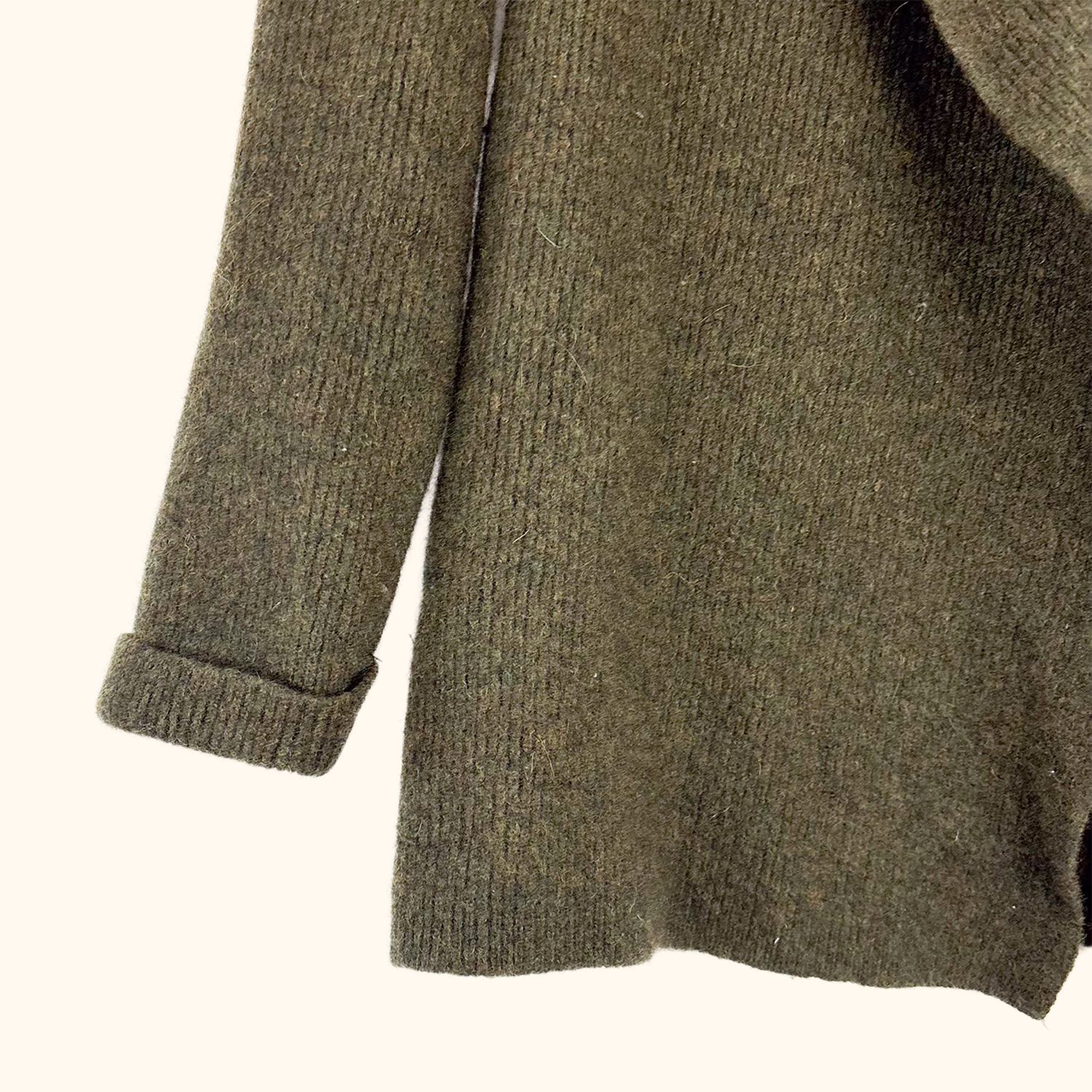 Laura Ashley Dark Green Lambs Wool Cardigan - Size 14