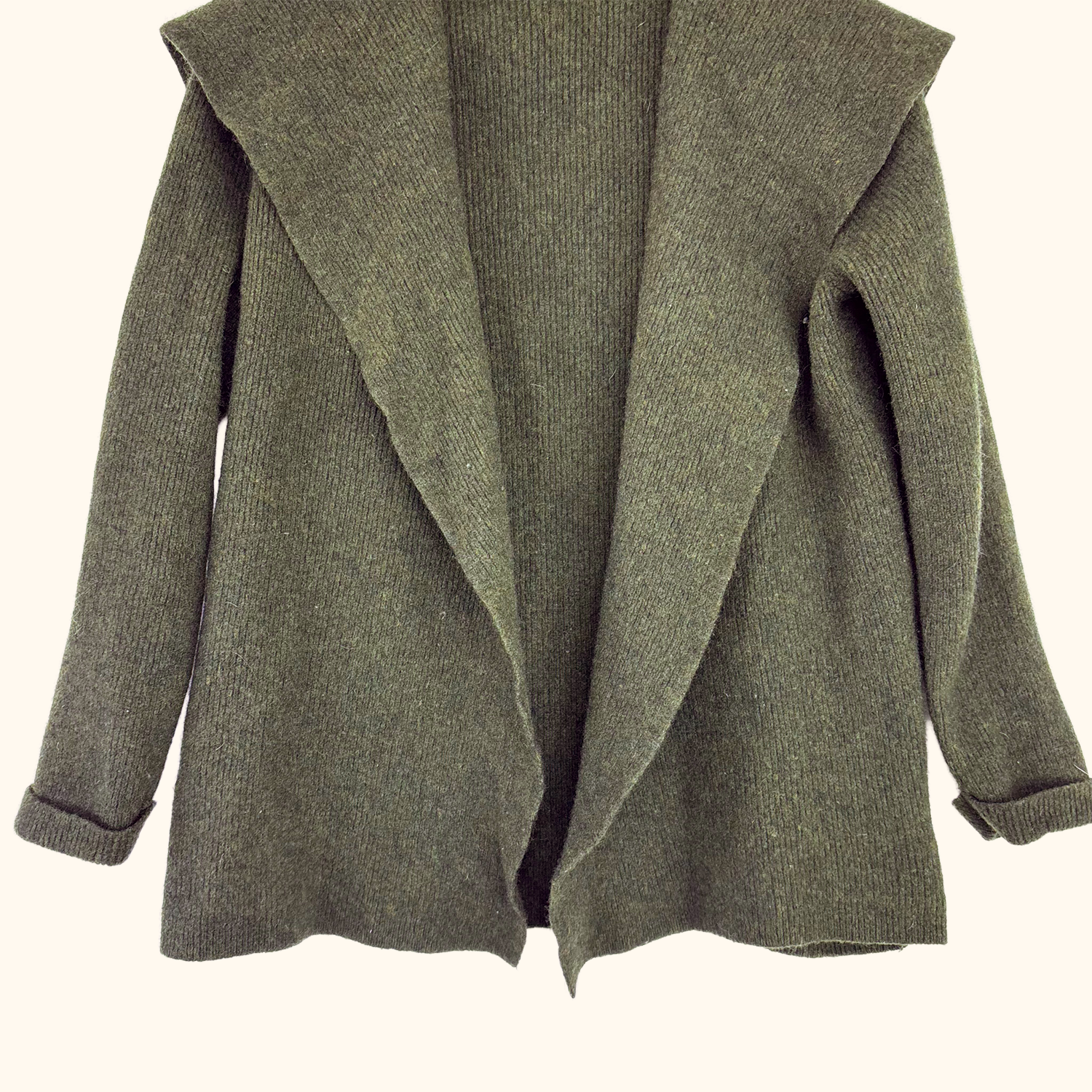 Laura Ashley Dark Green Lambs Wool Cardigan - Size 14