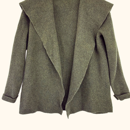 Laura Ashley Dark Green Lambs Wool Cardigan - Size 14