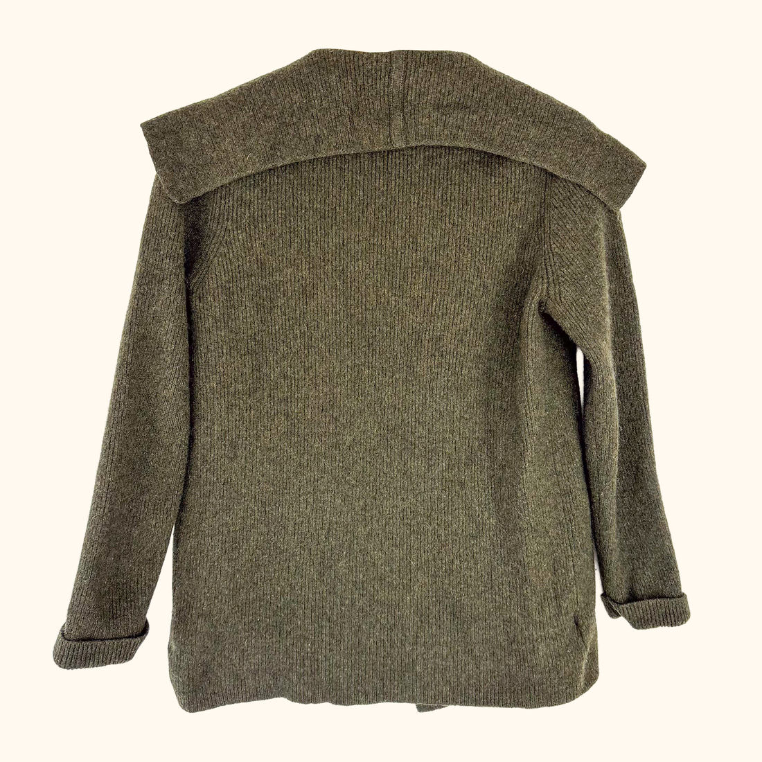 Laura Ashley Dark Green Lambs Wool Cardigan - Size 14
