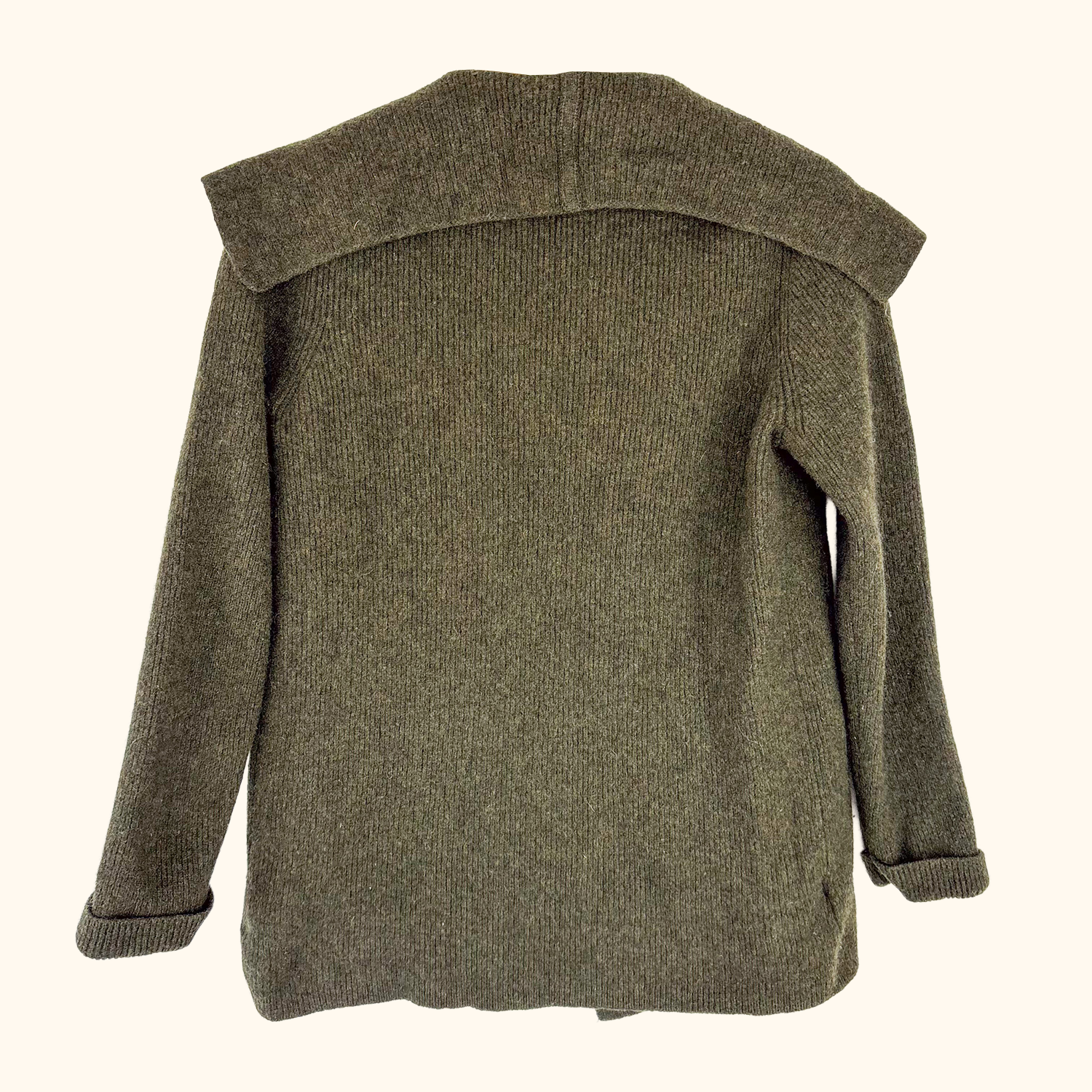 Laura Ashley Dark Green Lambs Wool Cardigan - Size 14