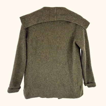 Laura Ashley Dark Green Lambs Wool Cardigan - Size 14