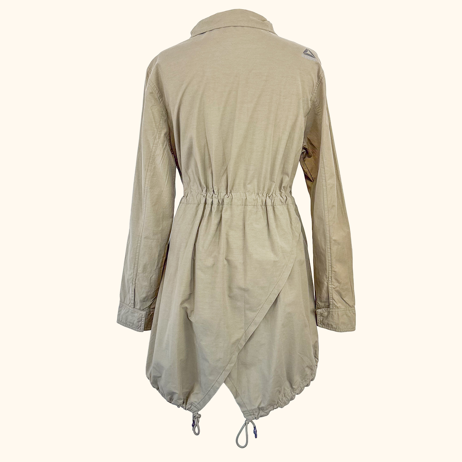Reebok Noble Fight Fishtail Khaki Parka Jacket - Size Small