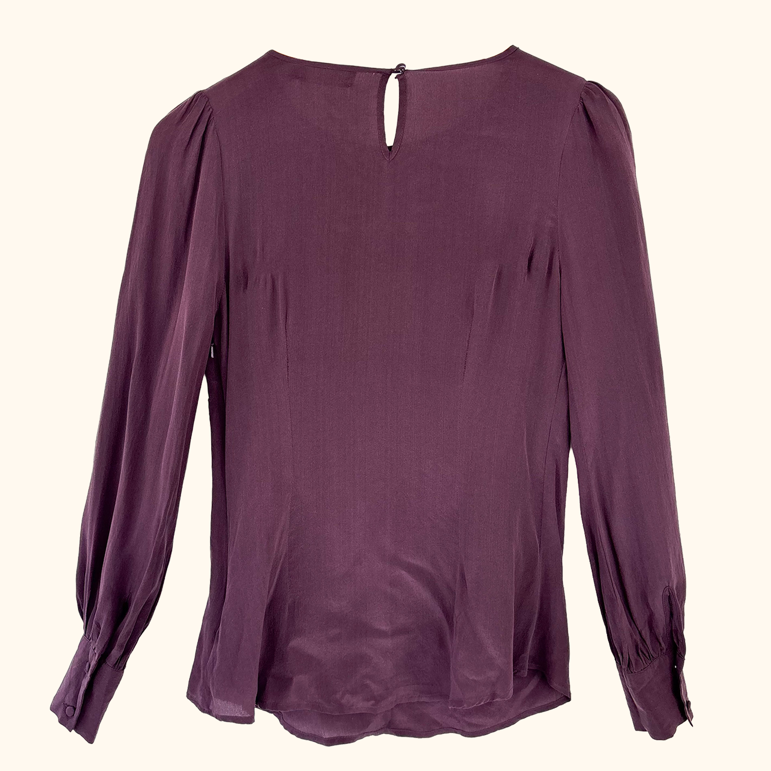 Mint Velvet Purple Silk Long Sleeve Blouse - Size 8