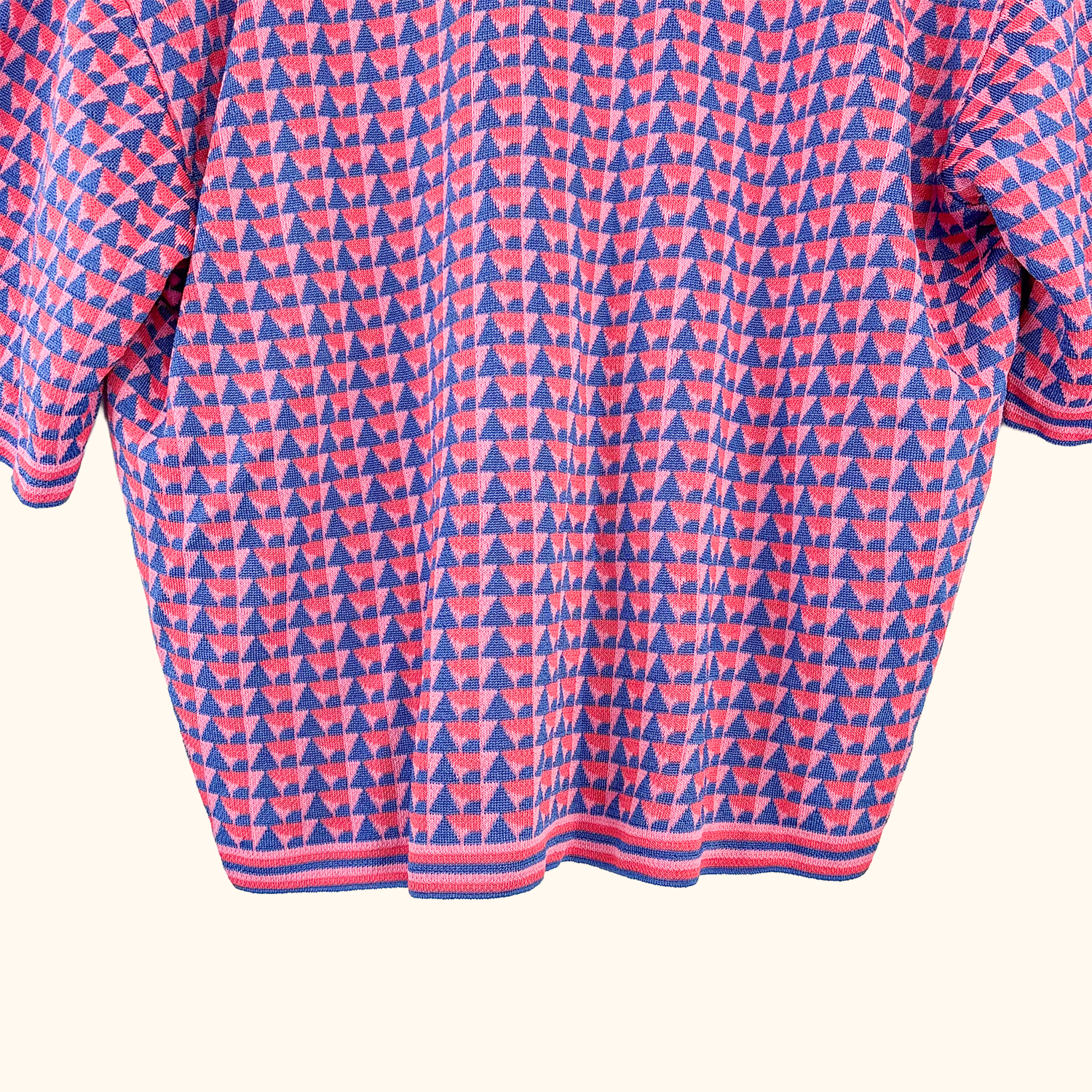Zara Pink Geometric Short Sleeve Cardigan - Size Medium