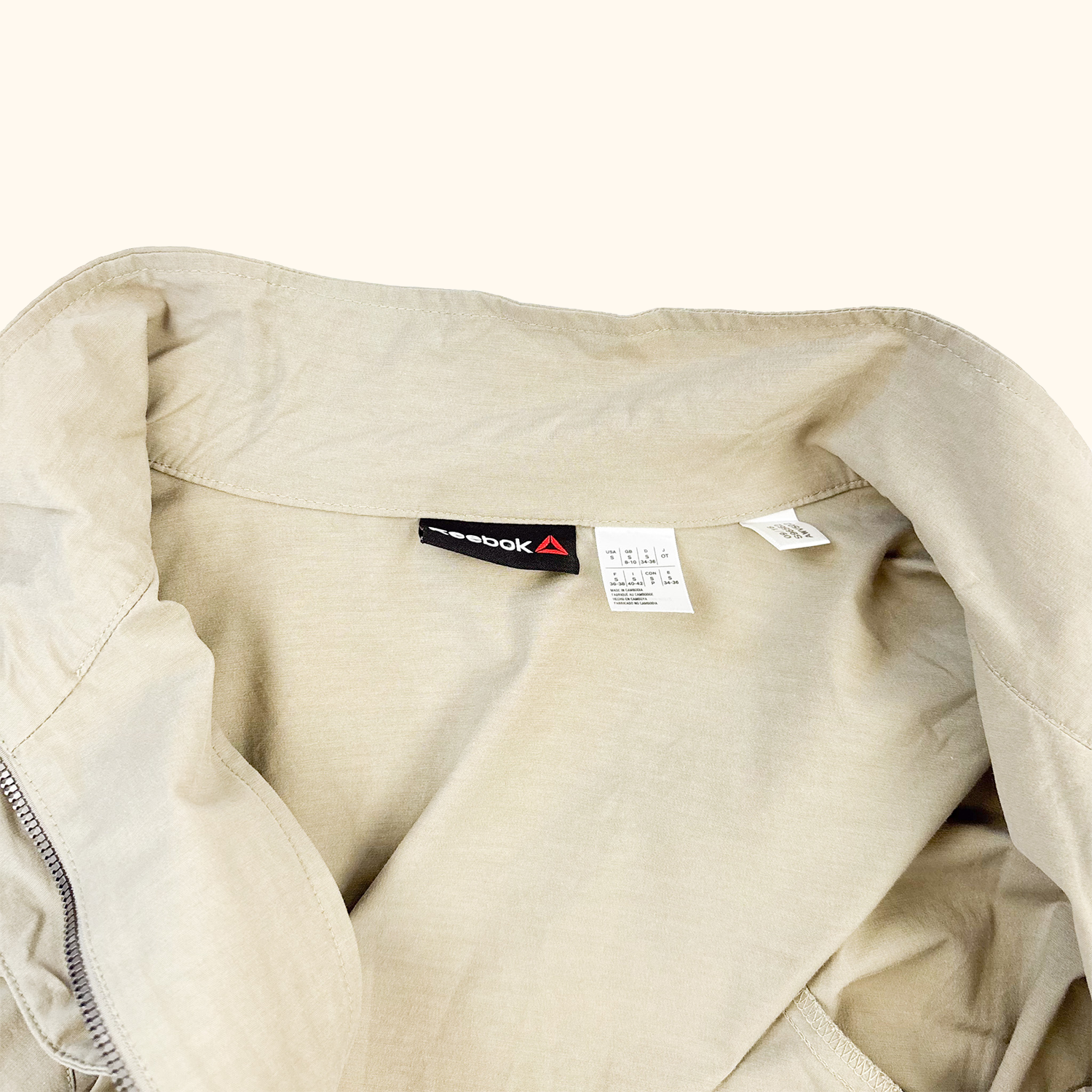 Reebok Noble Fight Fishtail Khaki Parka Jacket - Size Small