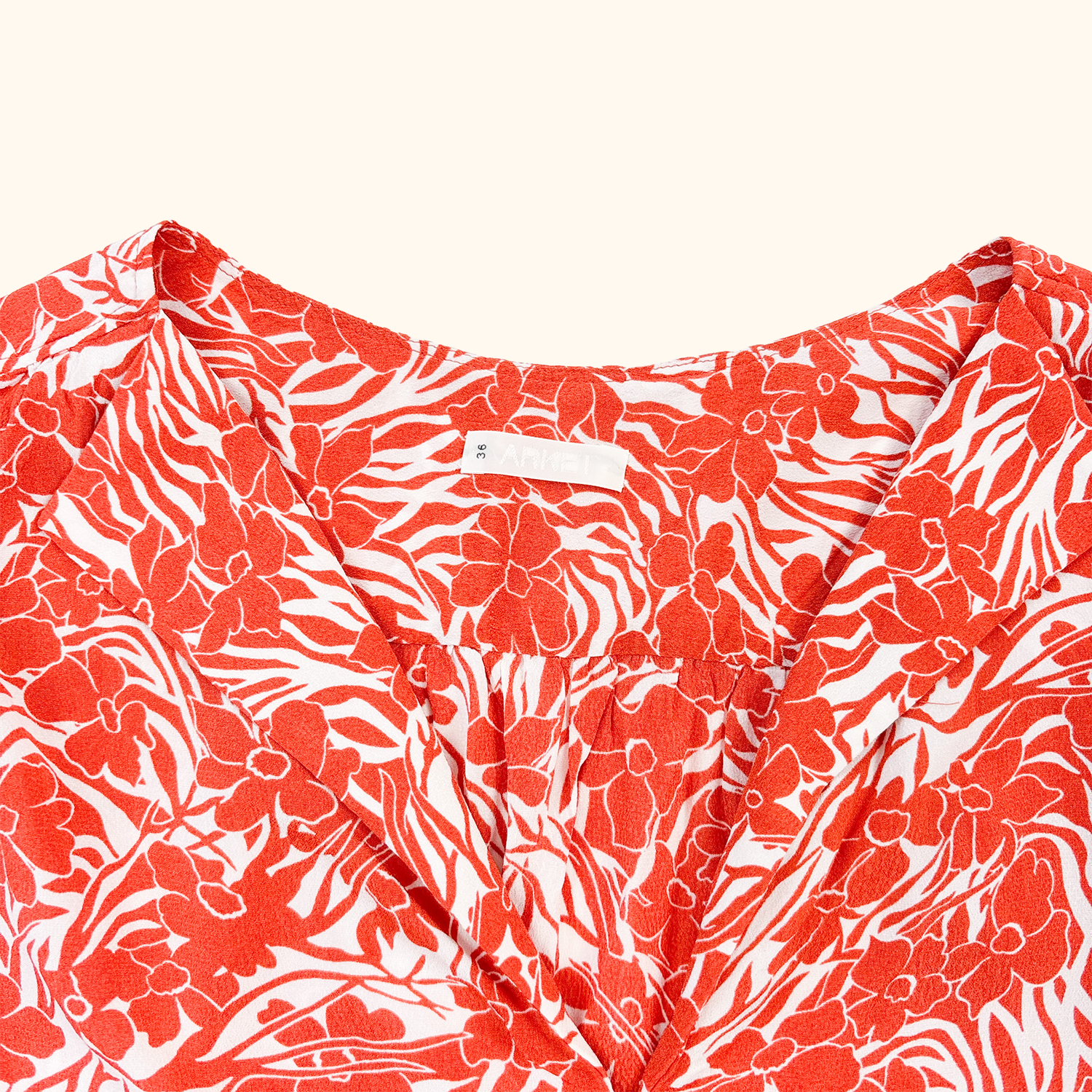 Arket Orange Floral Sleeveless Blouse - Size 8