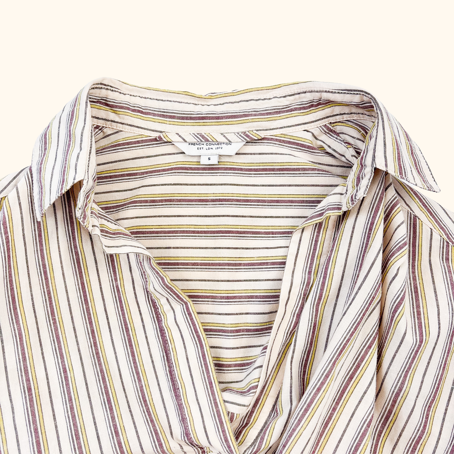 French Connection Striped Midi Shirt Dress - Size Small