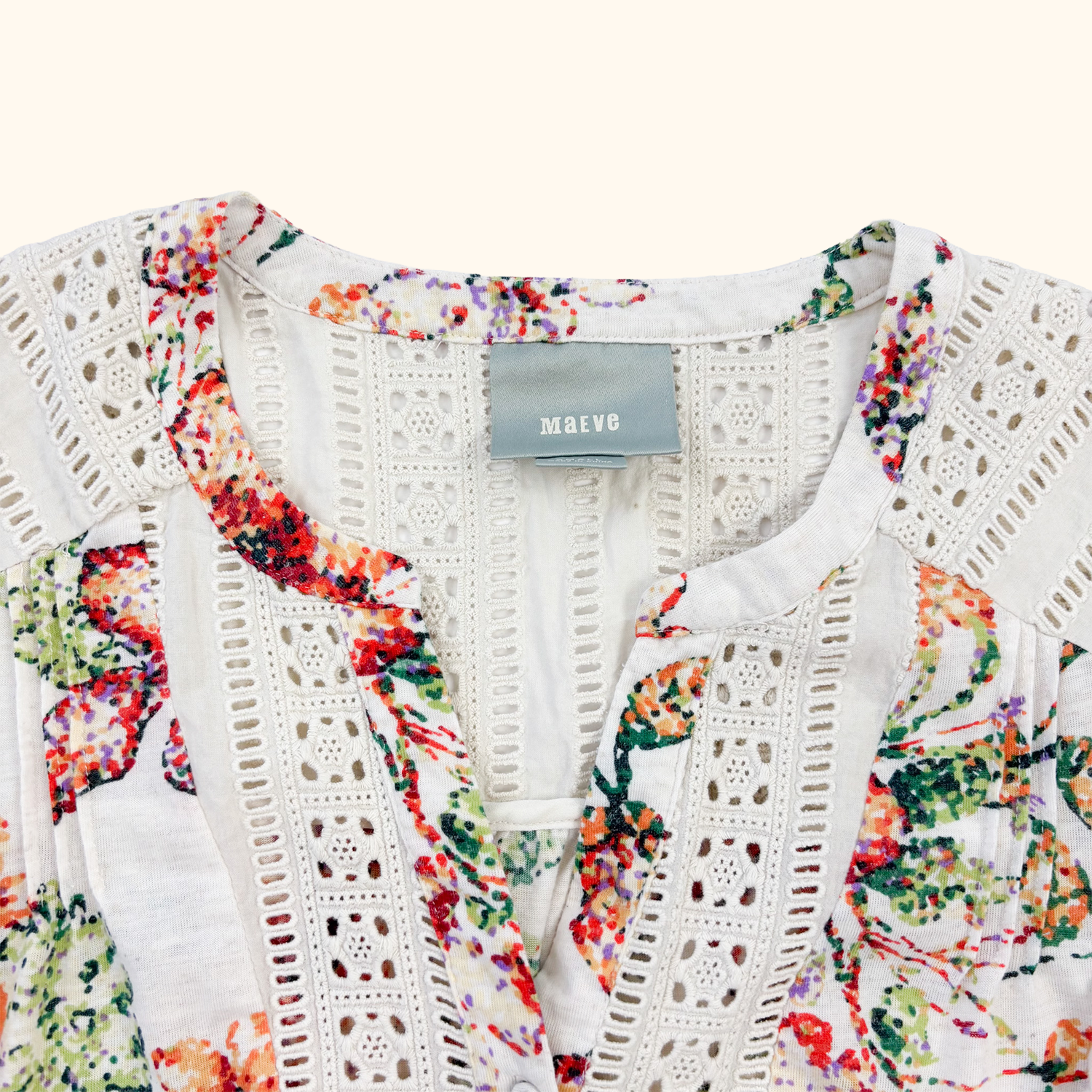Anthropologie Maeve Floral Ruffle Blouse - Size Small