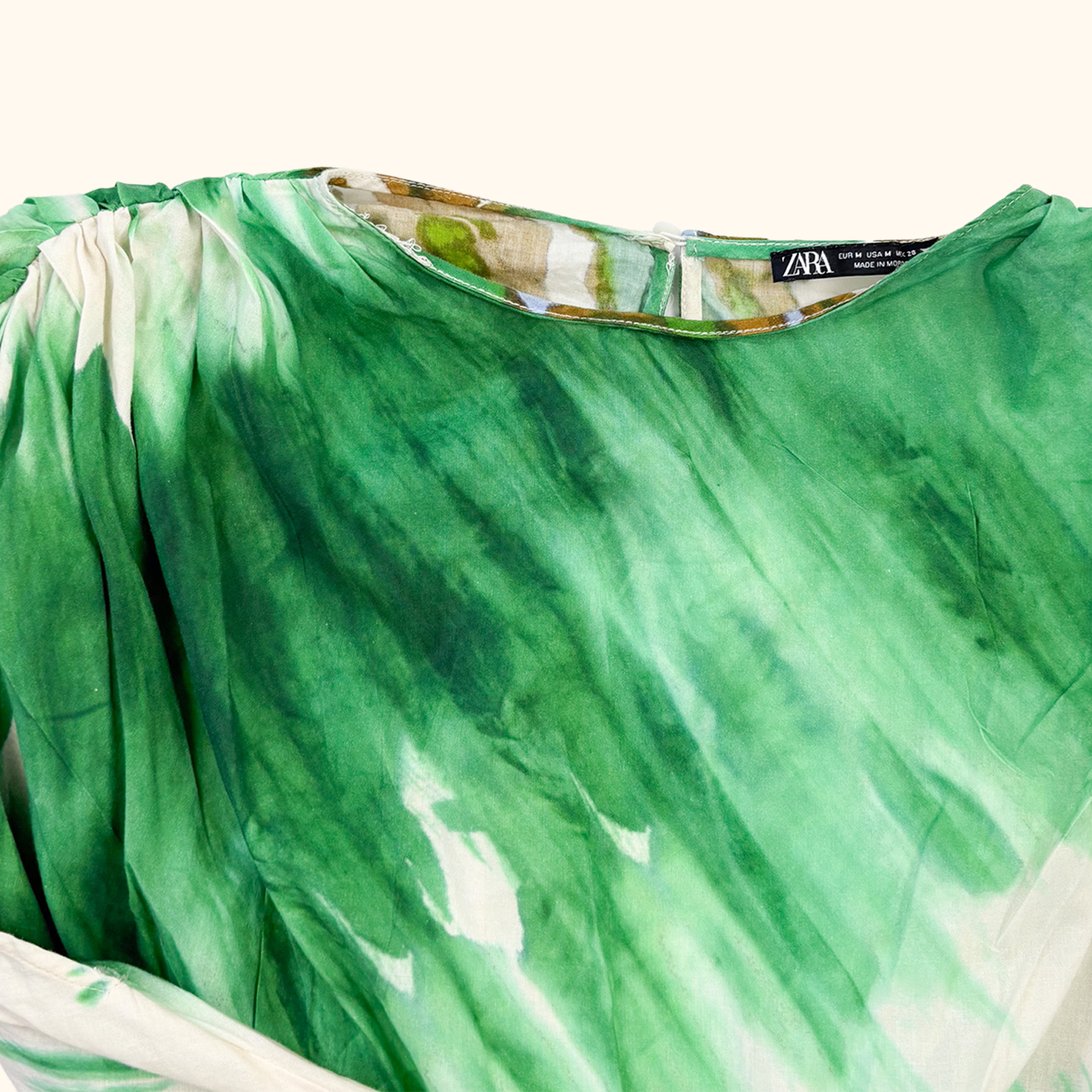 Zara Green Asymmetric Mini Dress - Size Medium