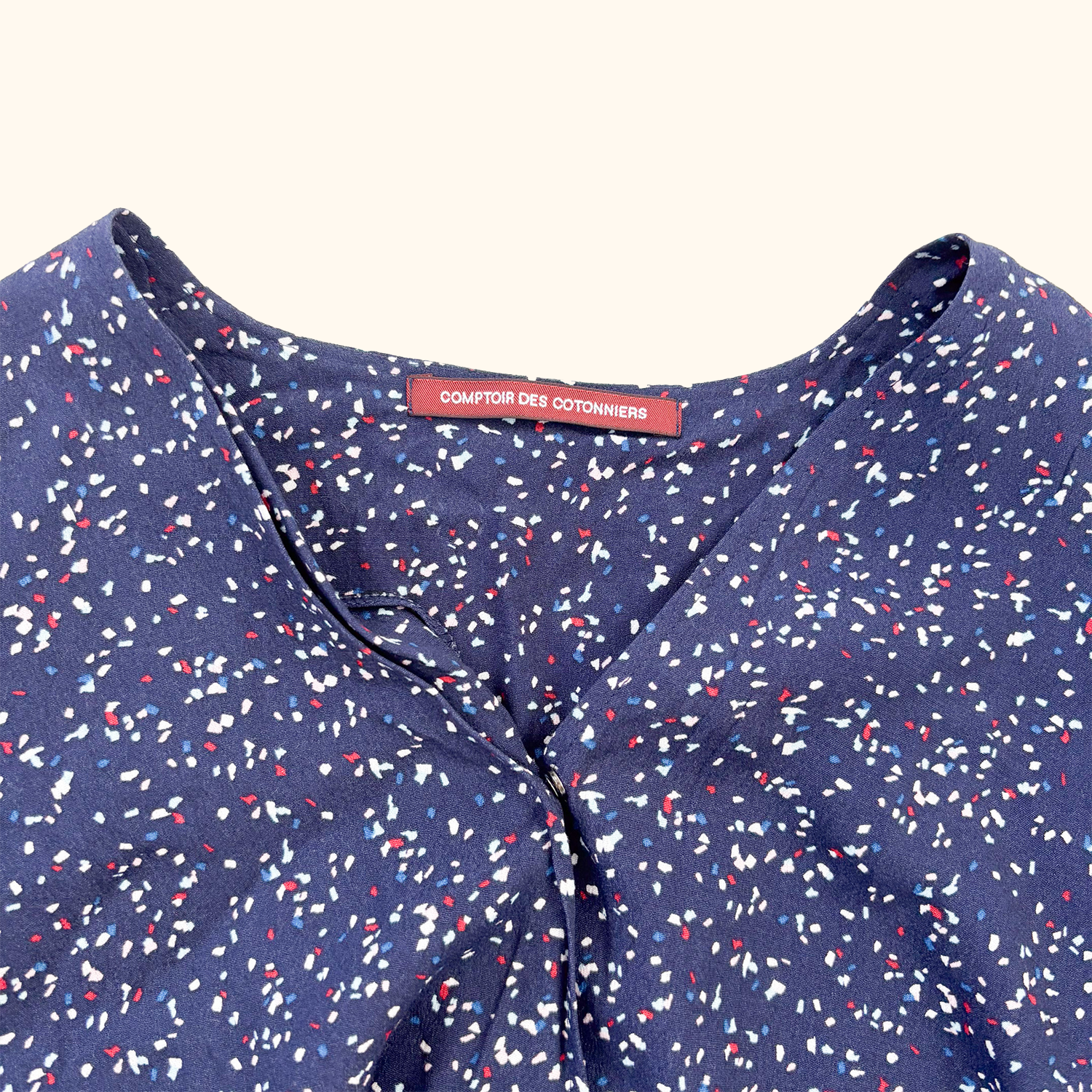 Comptoir des Cotonniers Navy Short Sleeve Playsuit - Size Small
