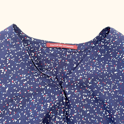 Comptoir des Cotonniers Navy Short Sleeve Playsuit - Size Small
