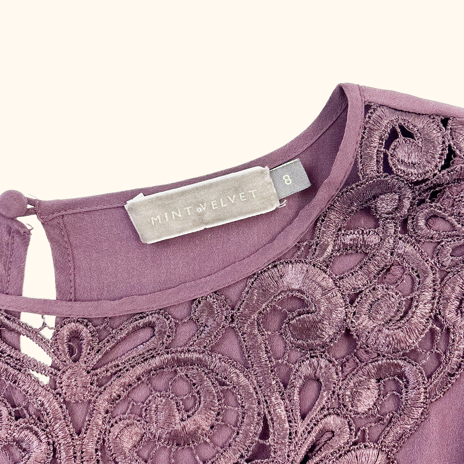 Mint Velvet Purple Silk Long Sleeve Blouse - Size 8