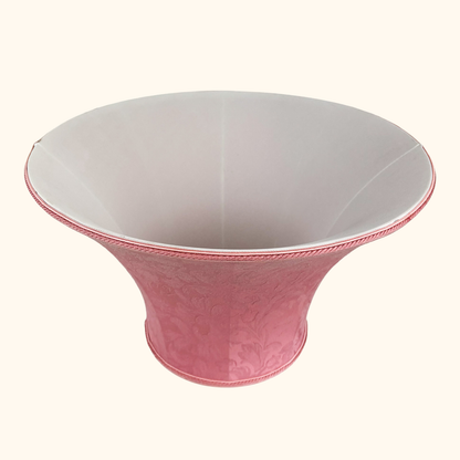 Large Pink Damask Fabric Bell Lampshade