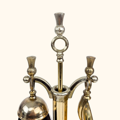 Brass Fire Companion Set British Lanthe 4pc
