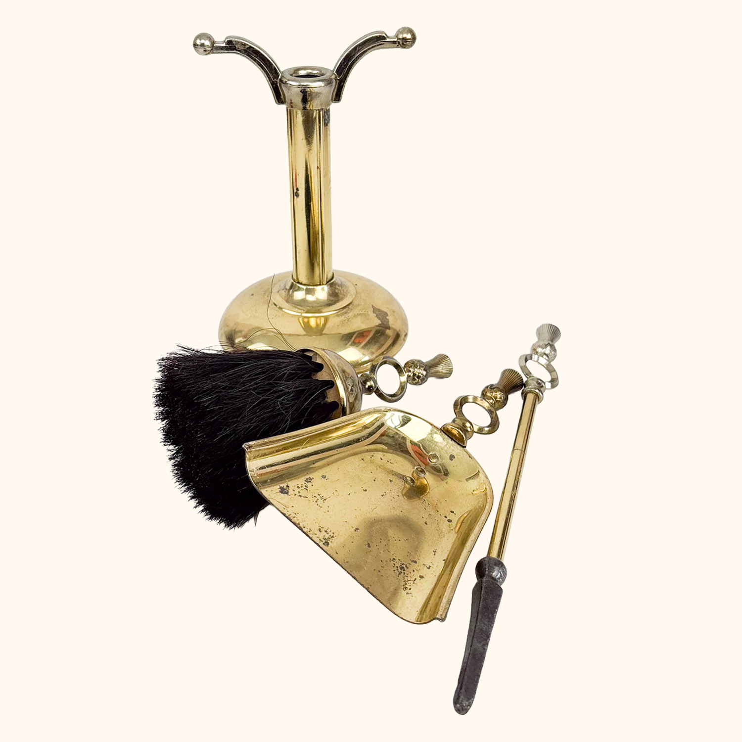 Brass Fire Companion Set British Lanthe 4pc
