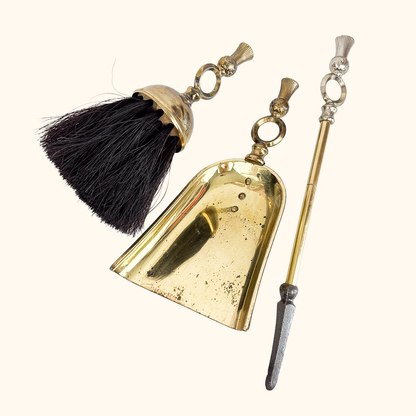 Brass Fire Companion Set British Lanthe 4pc