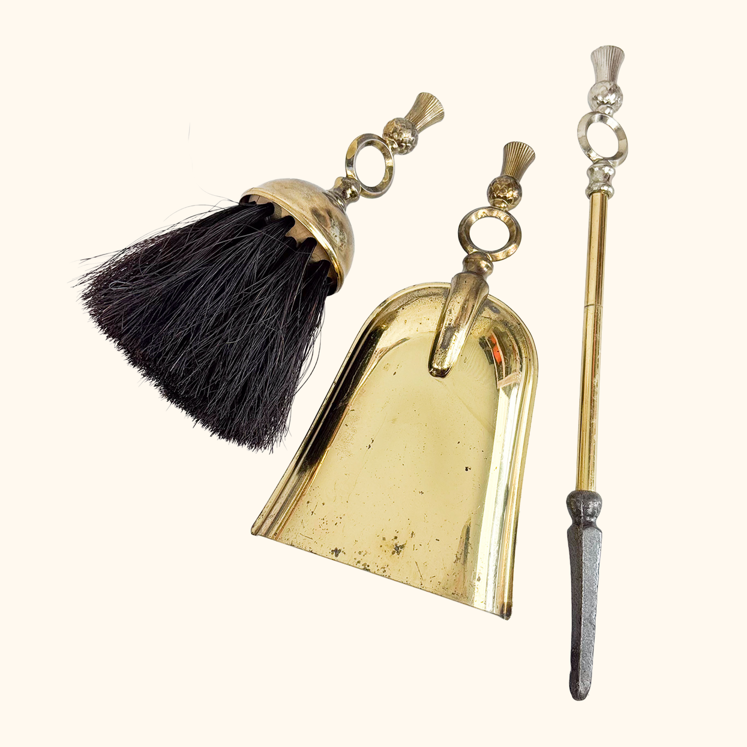 Brass Fire Companion Set British Lanthe 4pc