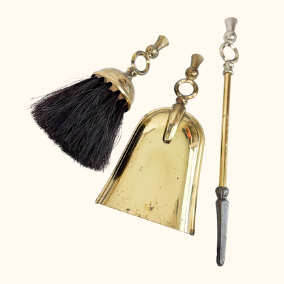 Brass Fire Companion Set British Lanthe 4pc