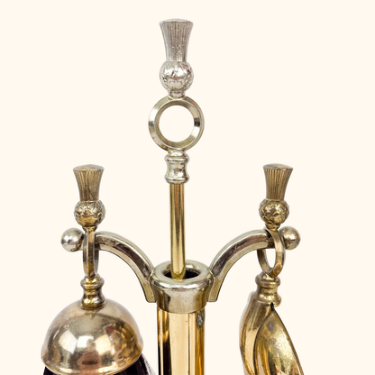 Brass Fire Companion Set British Lanthe 4pc