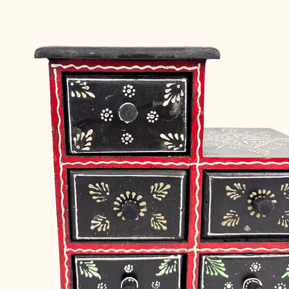 Indian Hand Painted Wooden Mini Chest of Drawers