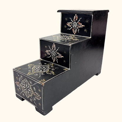 Indian Hand Painted Wooden Mini Chest of Drawers