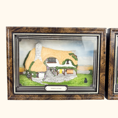 3D Framed Cottage Wall Art 1980s Vintage