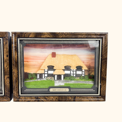 3D Framed Cottage Wall Art 1980s Vintage