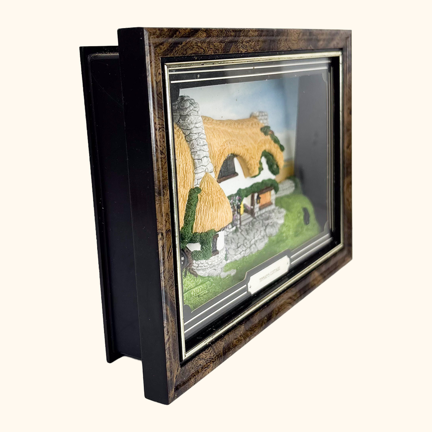 3D Framed Cottage Wall Art 1980s Vintage