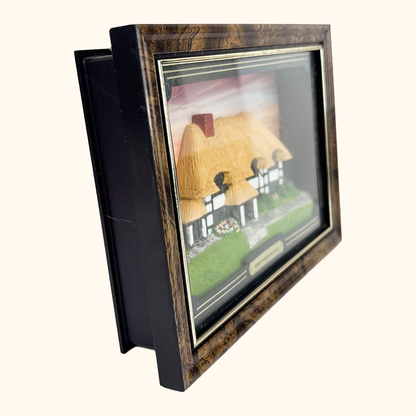3D Framed Cottage Wall Art 1980s Vintage