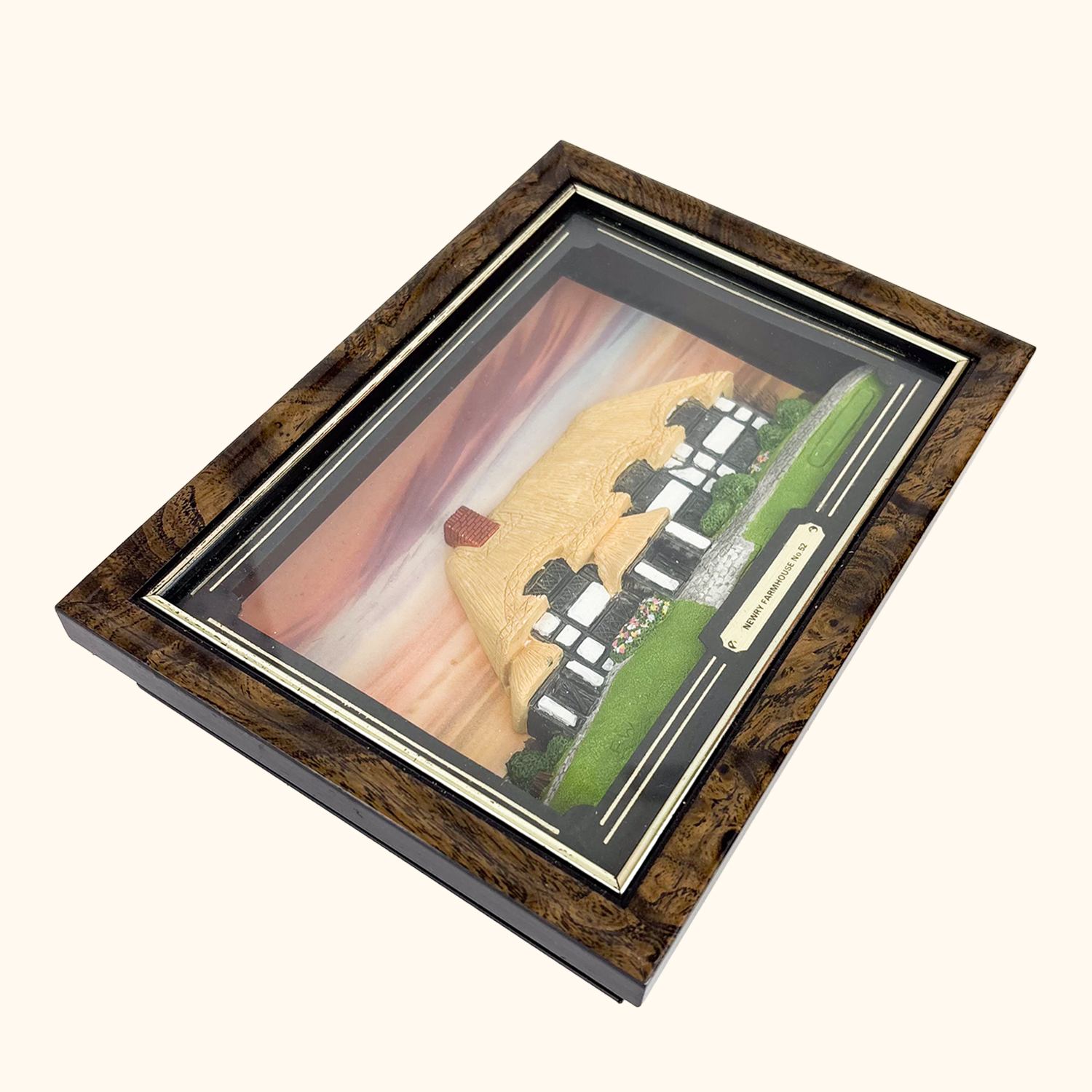 3D Framed Cottage Wall Art 1980s Vintage
