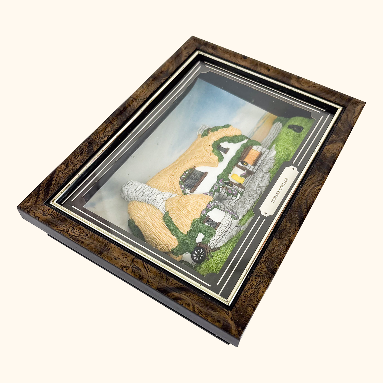 3D Framed Cottage Wall Art 1980s Vintage