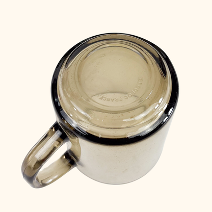 Arcoroc France Smoked Glass Mugs - Set of 6